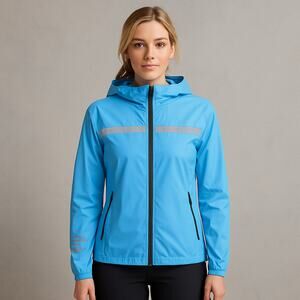 NWT Proviz Classic AMZ Blue Waterproof Zip up Hooded Raincoat size 6